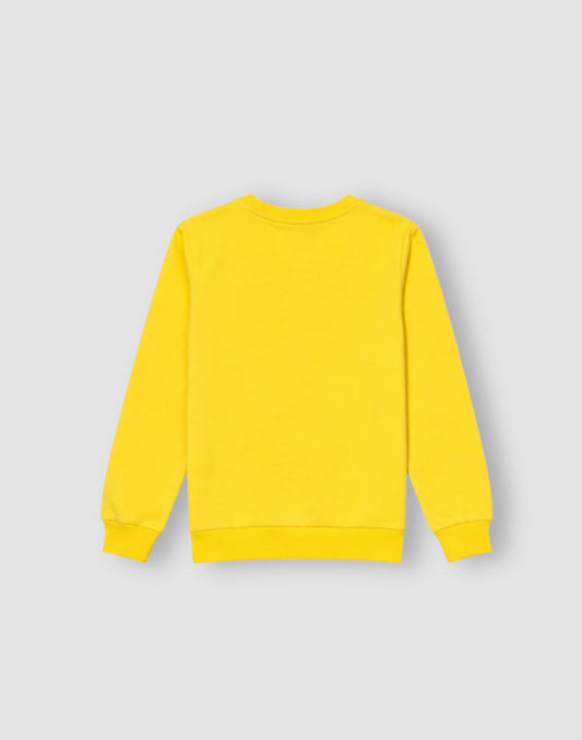 Girls Yellow Sequin Full Sleeve Sweat Shirt