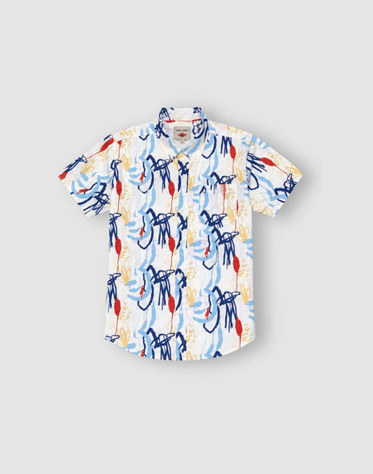 Gini and Jony Boys White Cotton Shirt Half Sleeves