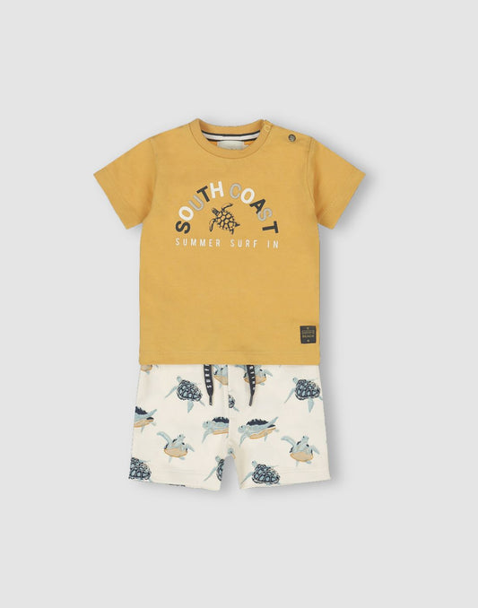 GJ Baby Boys Camel Cotton Regular CO-ORDINATE