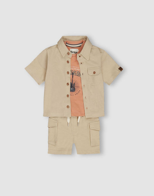 Boys Cotton 3 Piece Set Shirts, T-Shirt & Shorts