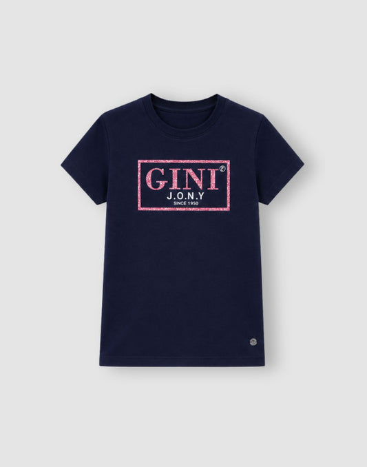 Gini and Jony Girls Black Typography Cotton Knit Top
