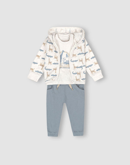 GJ Baby Boys Off white Cotton CO-ORDINATE