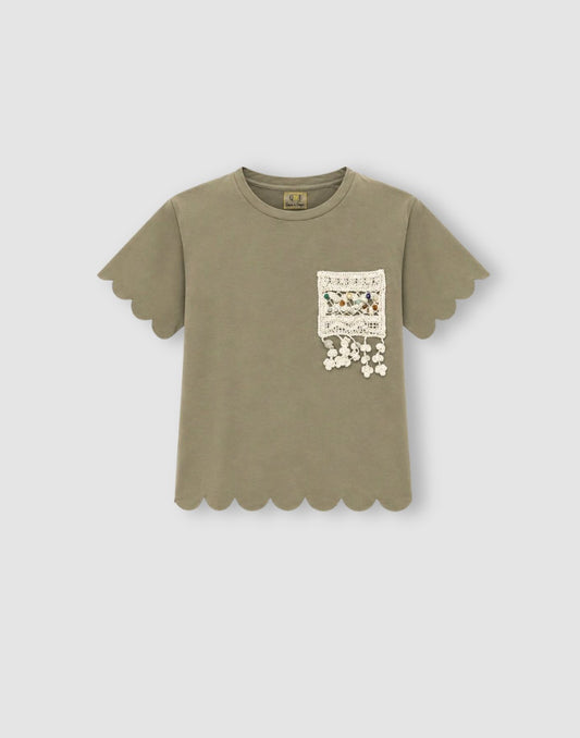 Applique Regular Cotton Knits Top