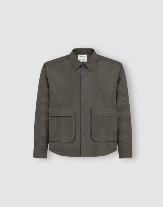 Gini and Jony Boys Dark Olive Textured Shirt Full Sleeves