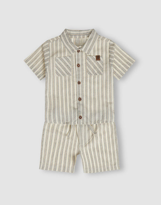 GJ Baby Boys Blue Cotton Regular CO-ORDINATE