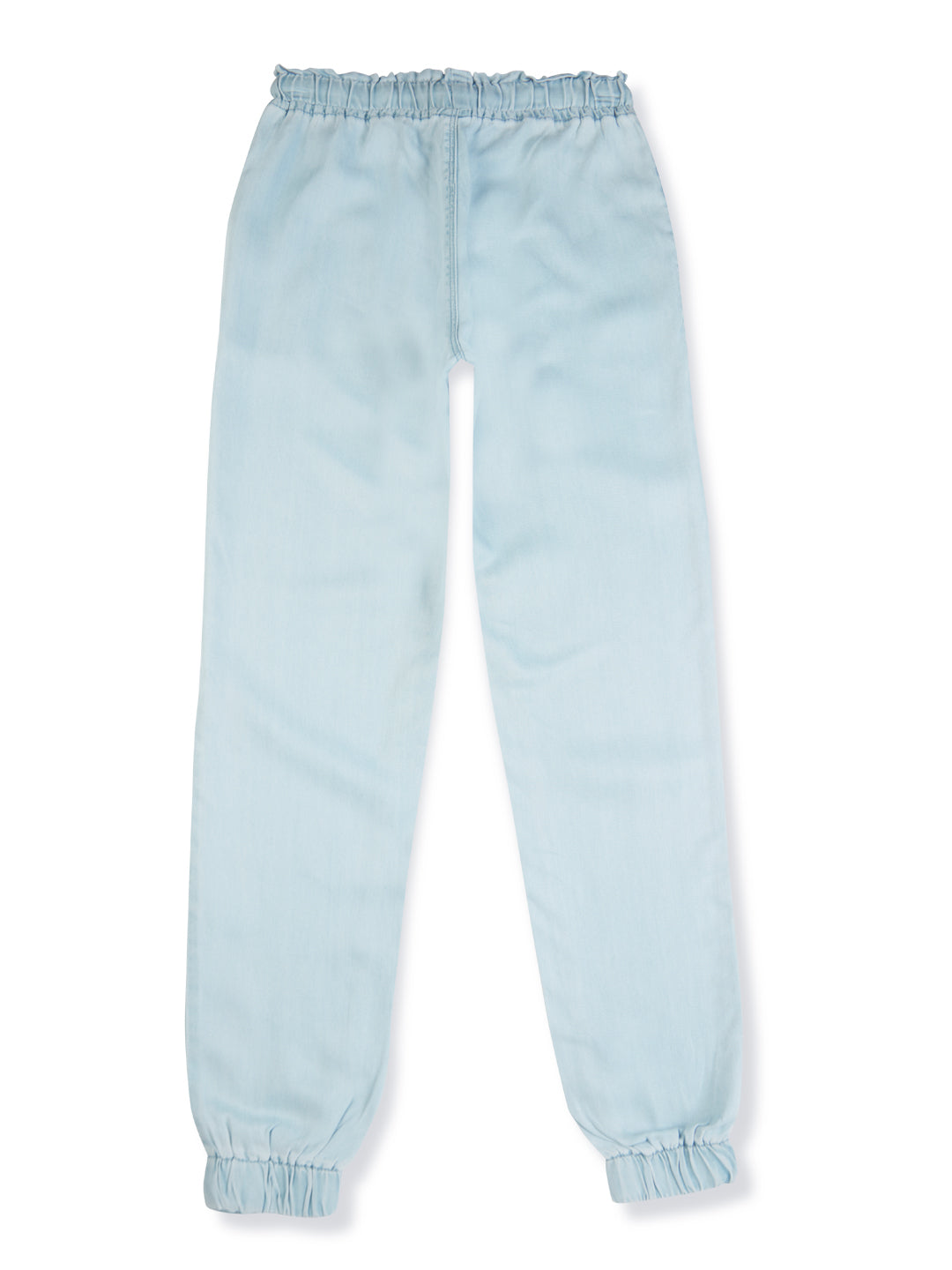 Girls Blue Solid Denim Jeans