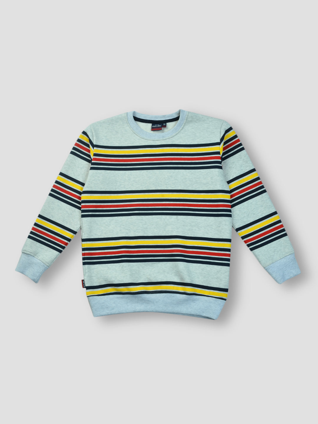 Boys Multicolor Striped Fleece Sweat Shirt