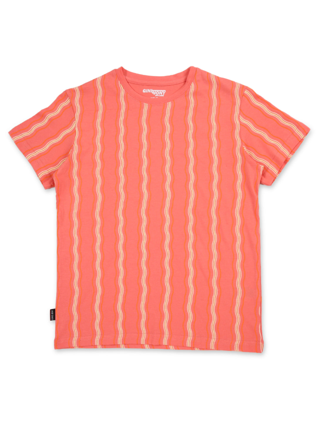 Boys Coral Cotton Printed T-Shirt