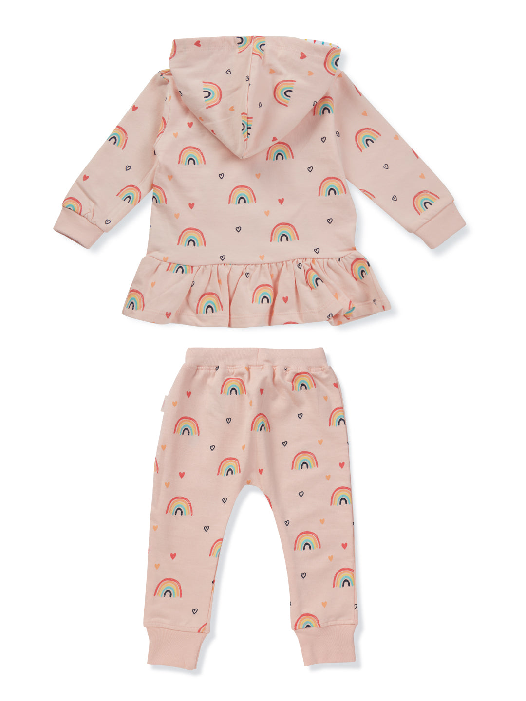 Baby Girls Peach Printed Cotton Co Ordinated