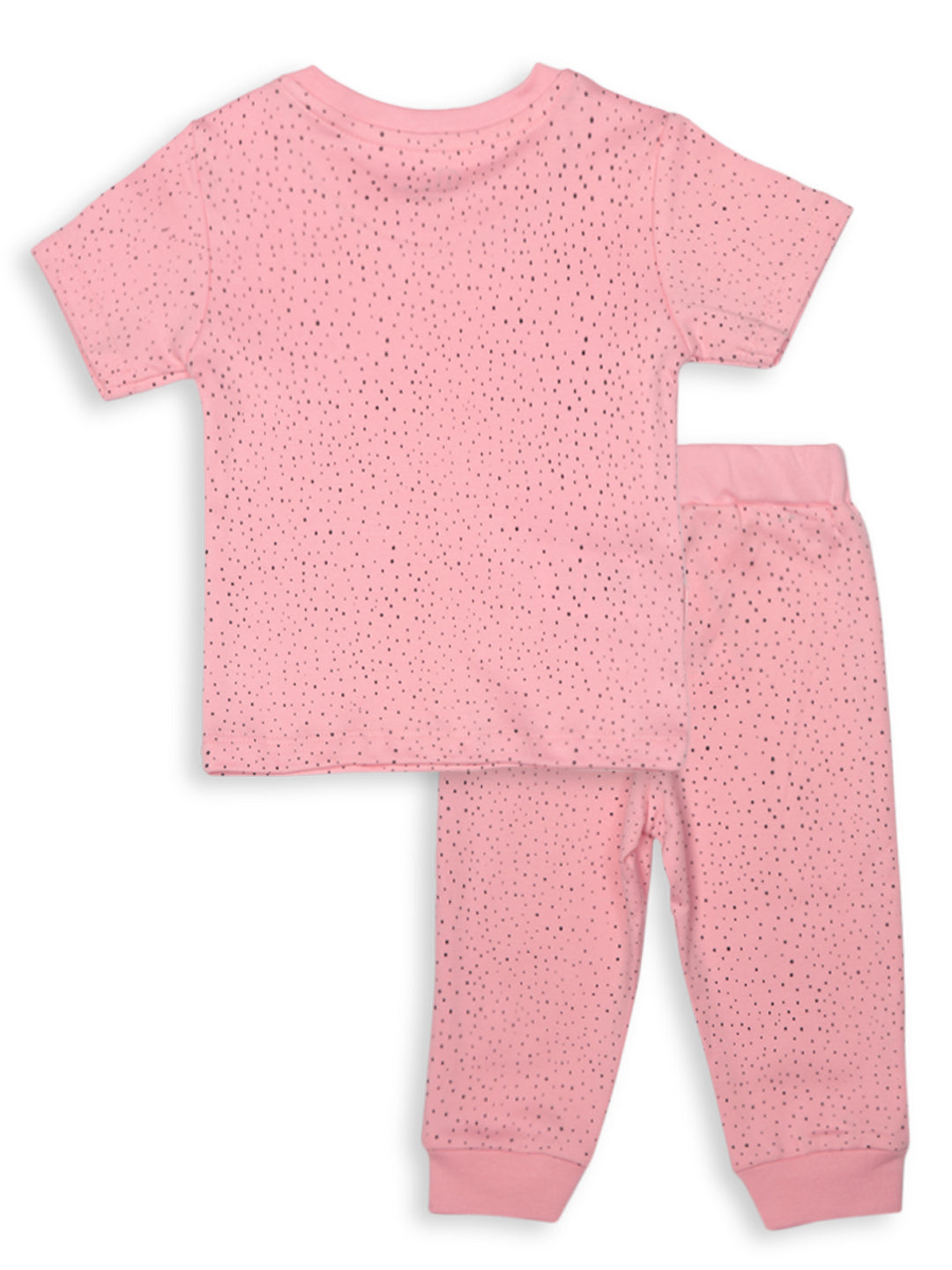 Baby Girls Pink Cotton Printed Cordinate