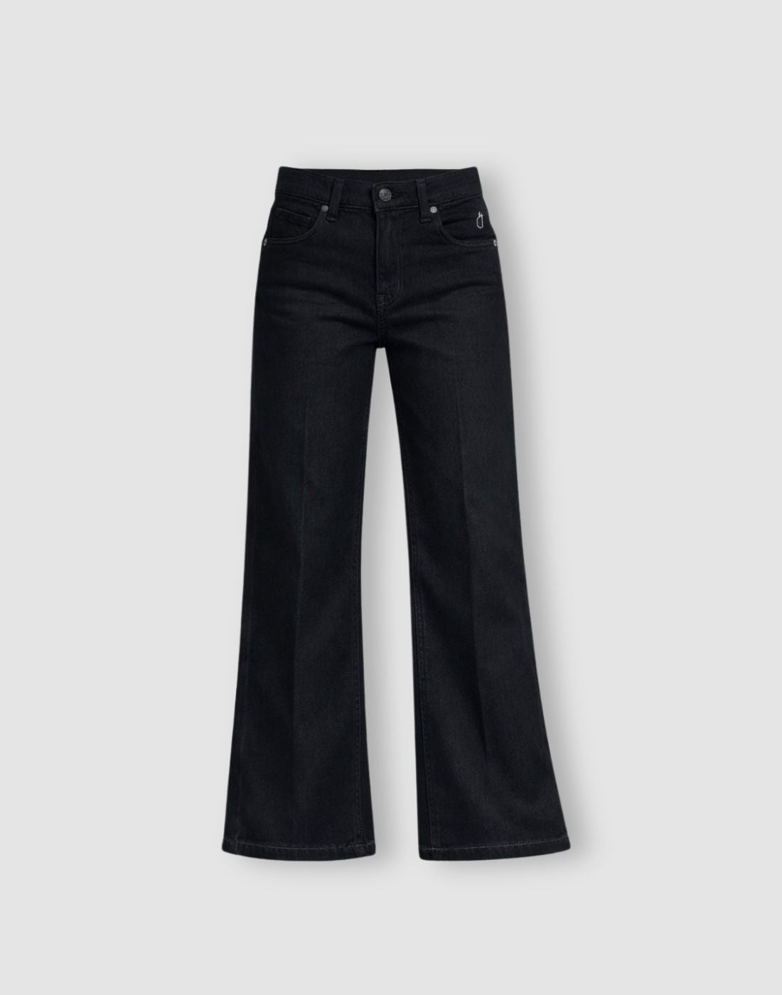 Gini and Jony Boys Navy Blue Solid Denim Mid-Rise Flare Fit Trousers