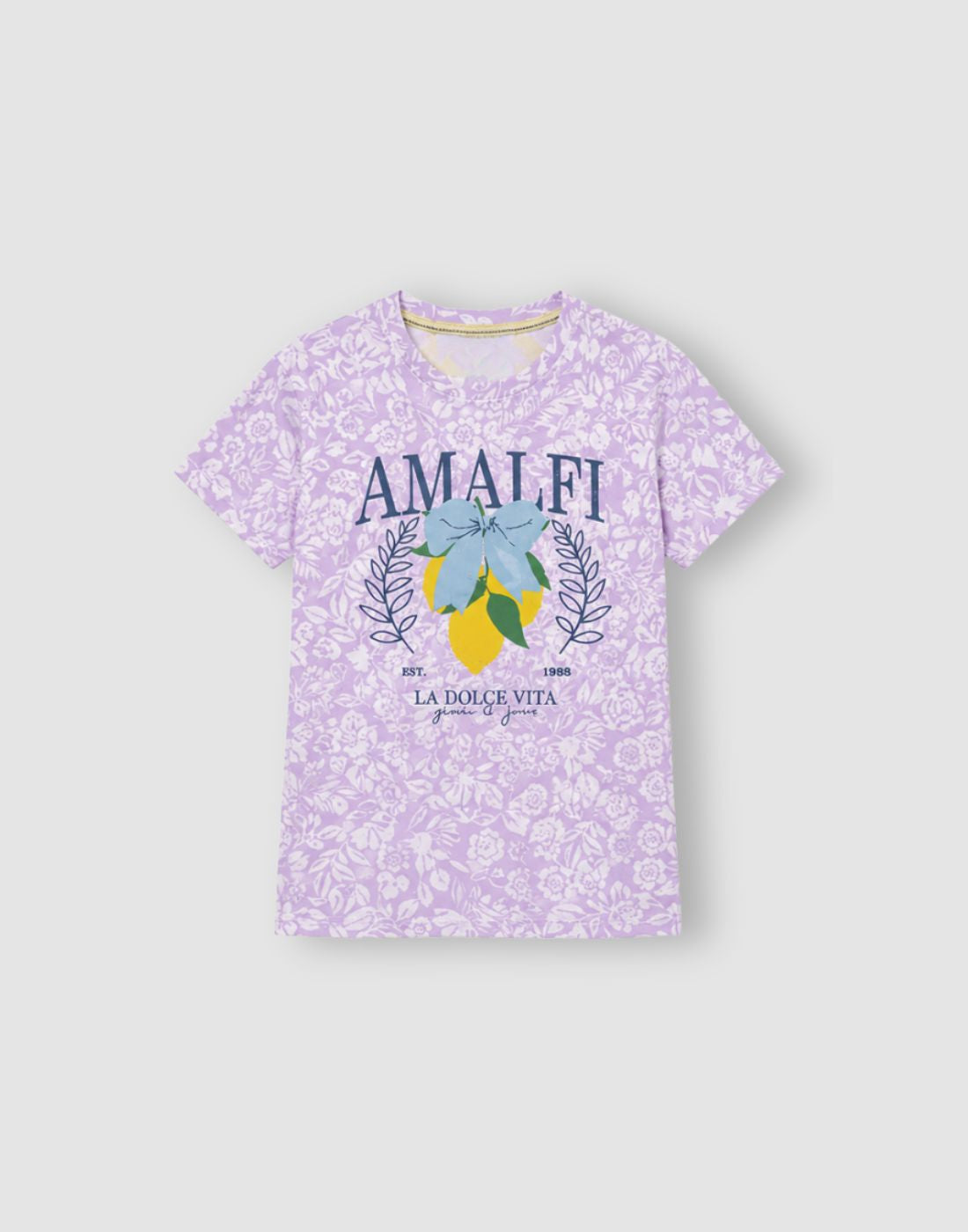 Girls Purple Cotton Knit Half Sleeve Knits Top