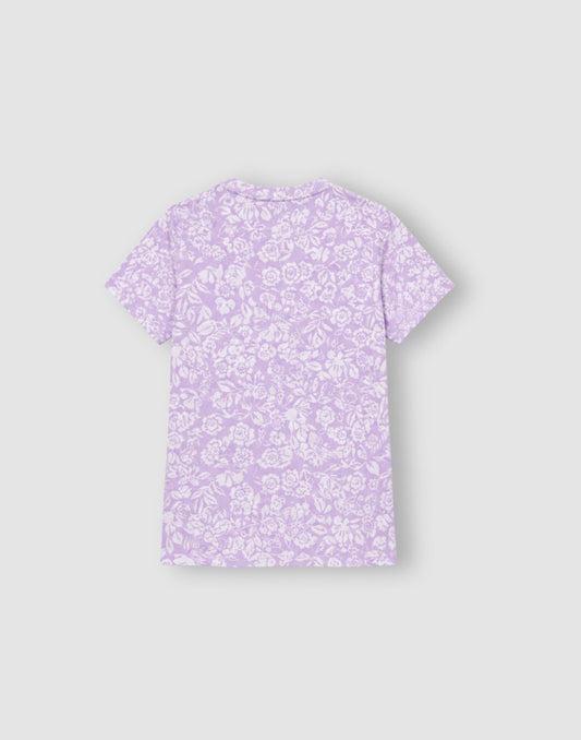Girls Purple Cotton Knit Half Sleeve Knits Top