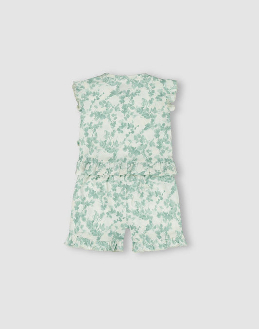 GJ Baby Girls Floral Printed Cotton 2-Piece Set (T-Shirt & Shorts)