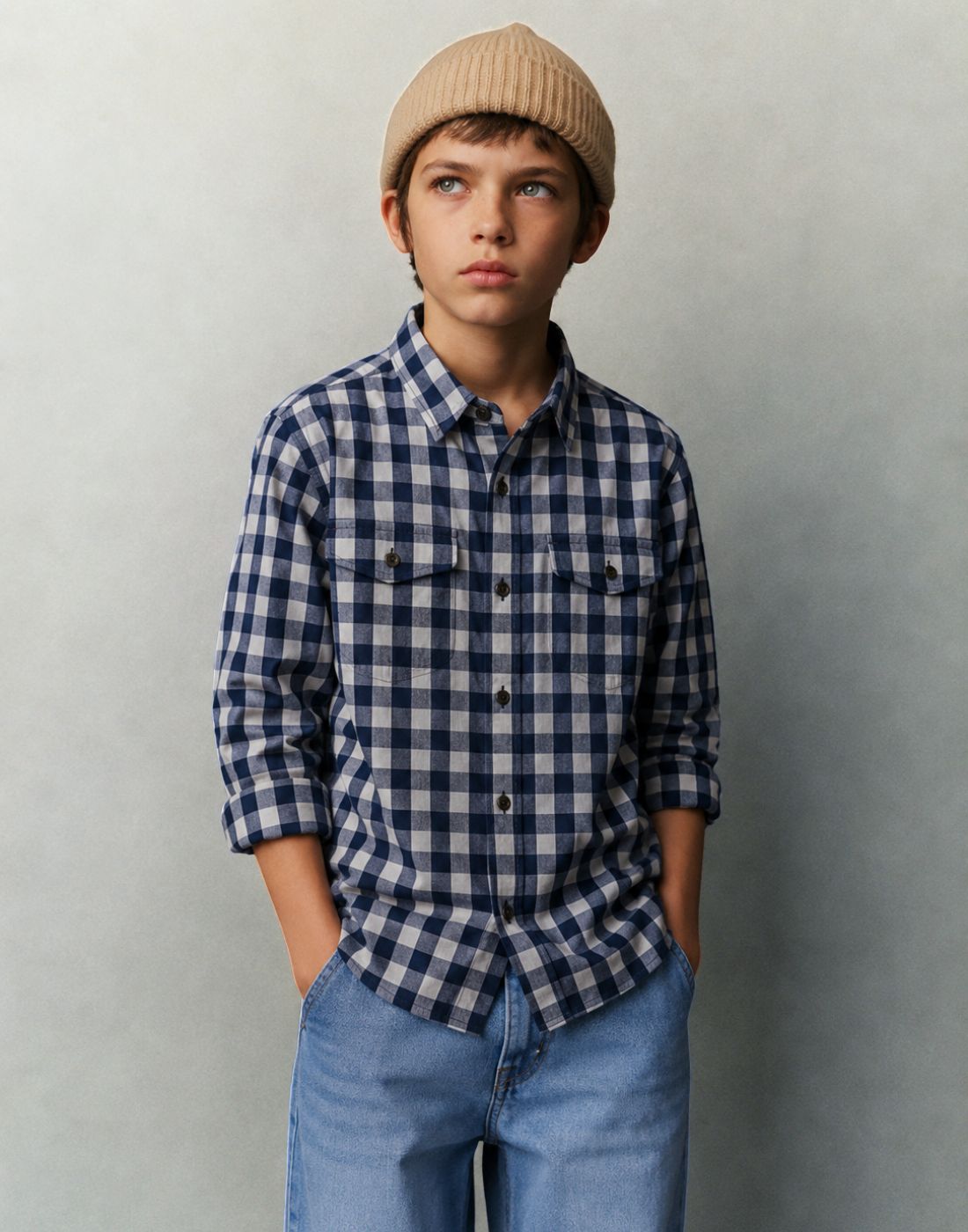 Gini and Jony Boys Checked Cotton Full Sleeve Shirt