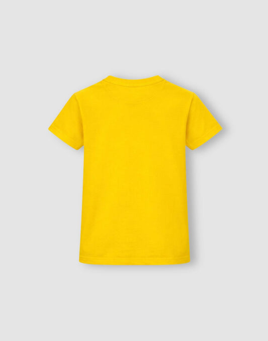 Gini and Jony Boys Yellow Graphic Cotton T-Shirt