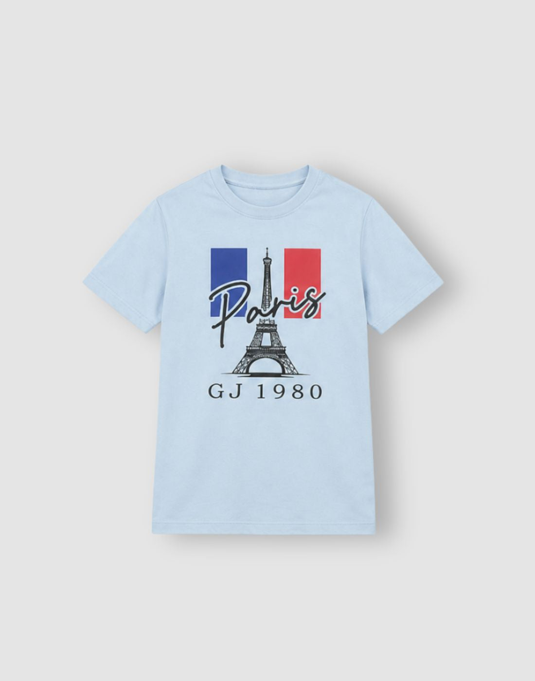 Blue Graphic Cotton T-Shirt