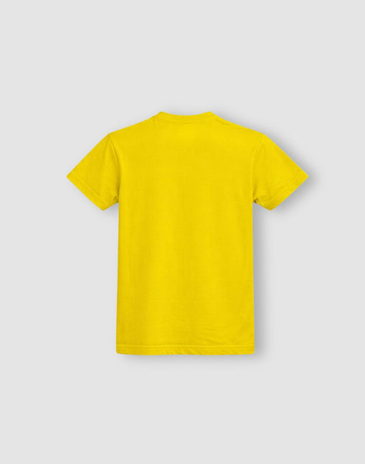 Gini and Jony Girls Yellow Typography Cotton Knit Top