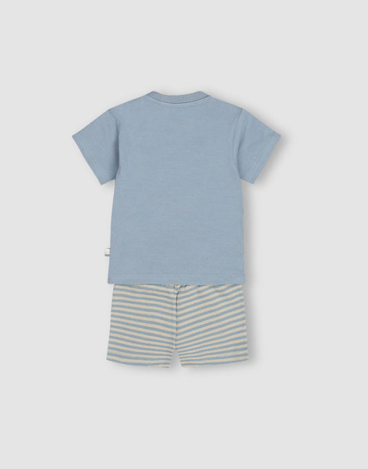 GJ Baby Boys Blue Cotton CO-ORDINATE
