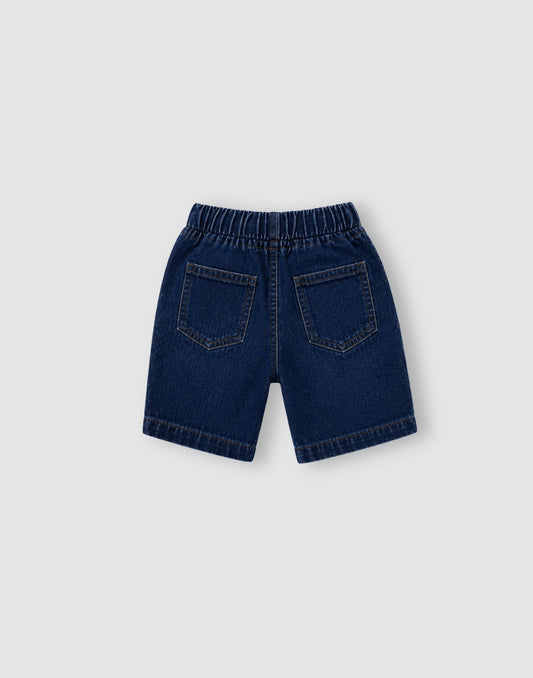 GJ Baby Boys Blue Cotton Relaxed BERMUDA