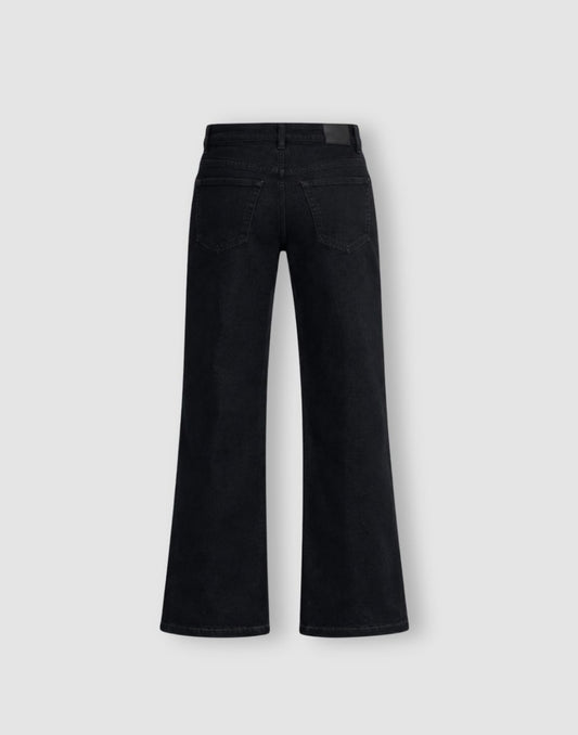Gini and Jony Boys Navy Blue Solid Denim Mid-Rise Flare Fit Trousers
