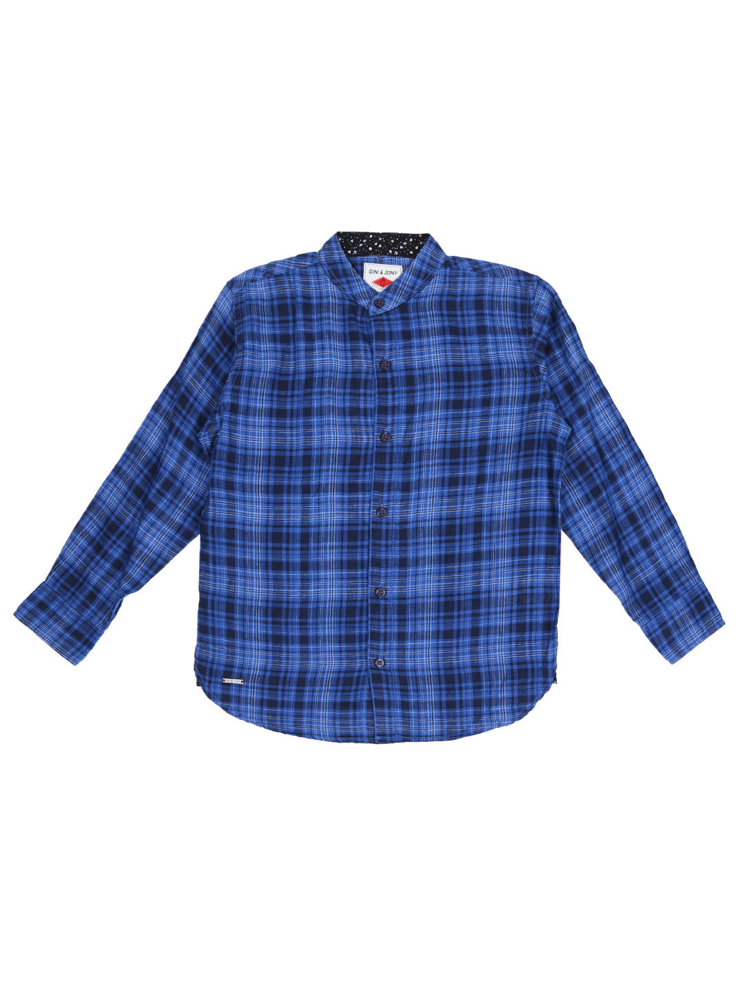 Boys Blue Checks Cotton Shirt Full Sleeves