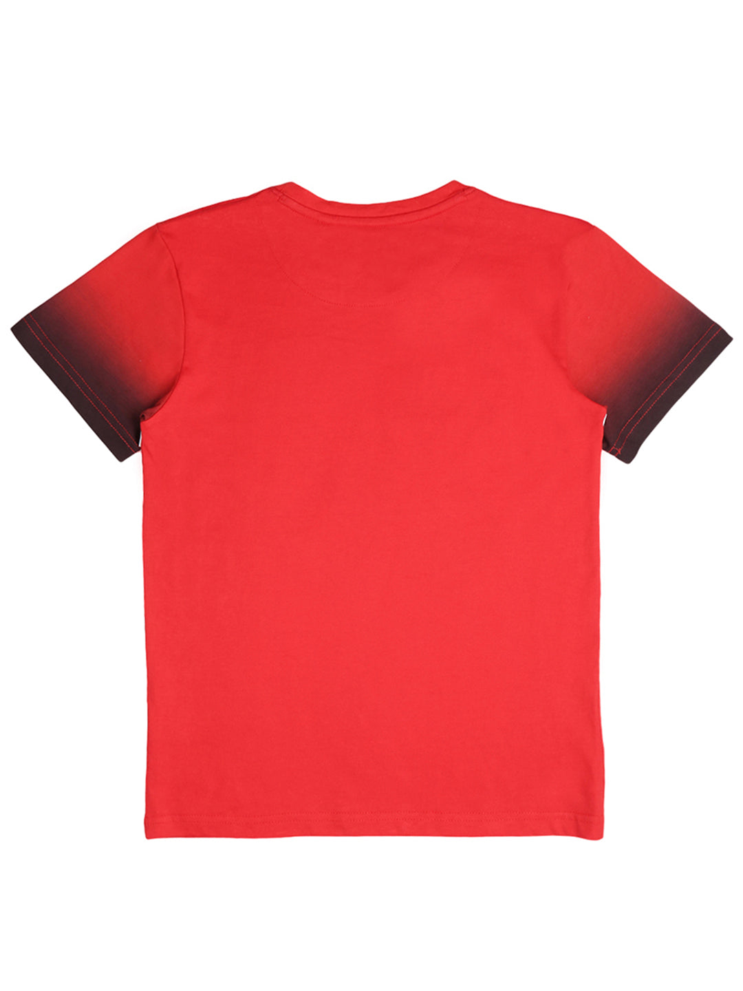 Boys Red Graphic Print Cotton T-Shirt Half Sleeves