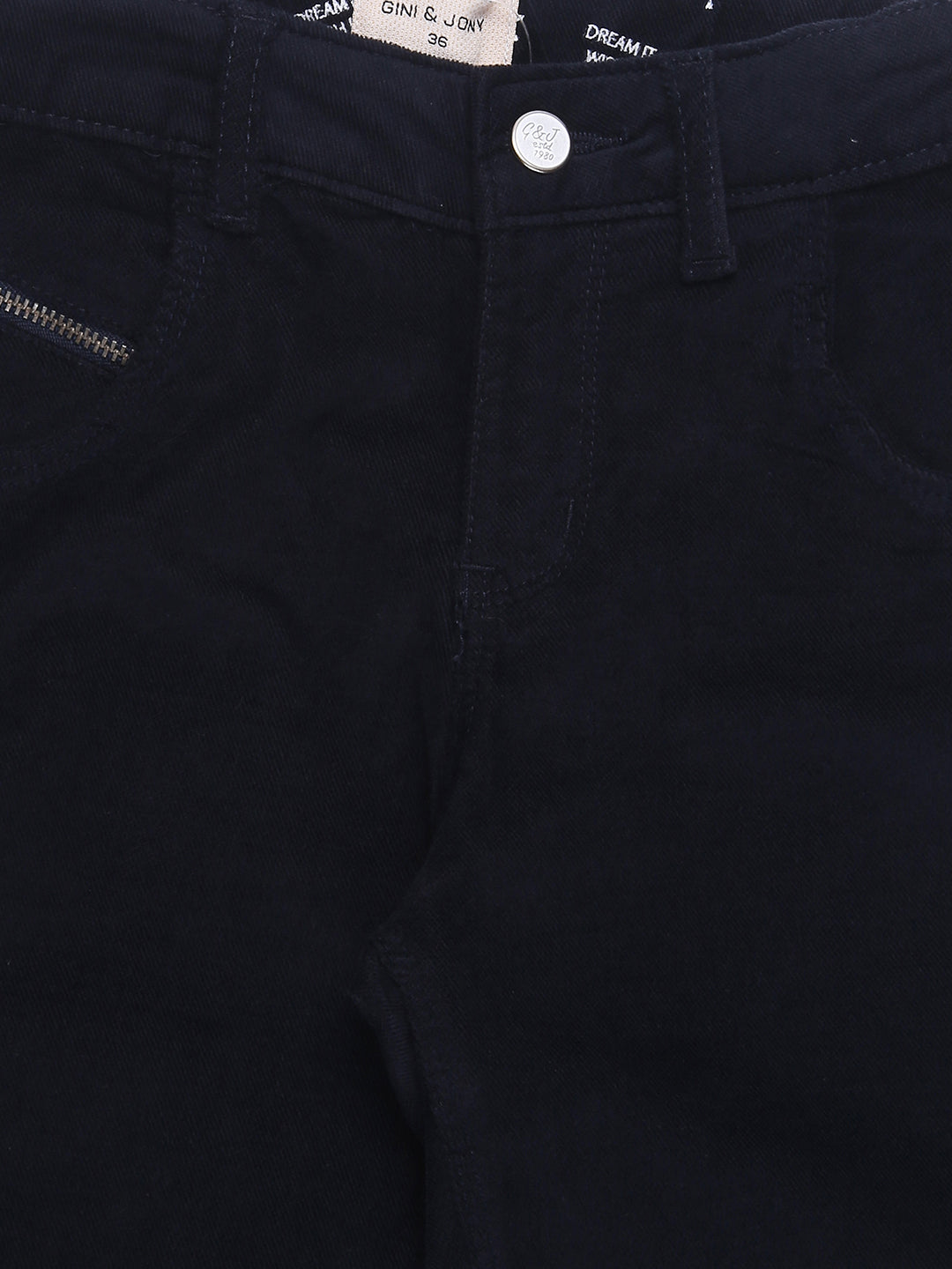 Girls Black Solid Cotton Trouser Fixed Waist