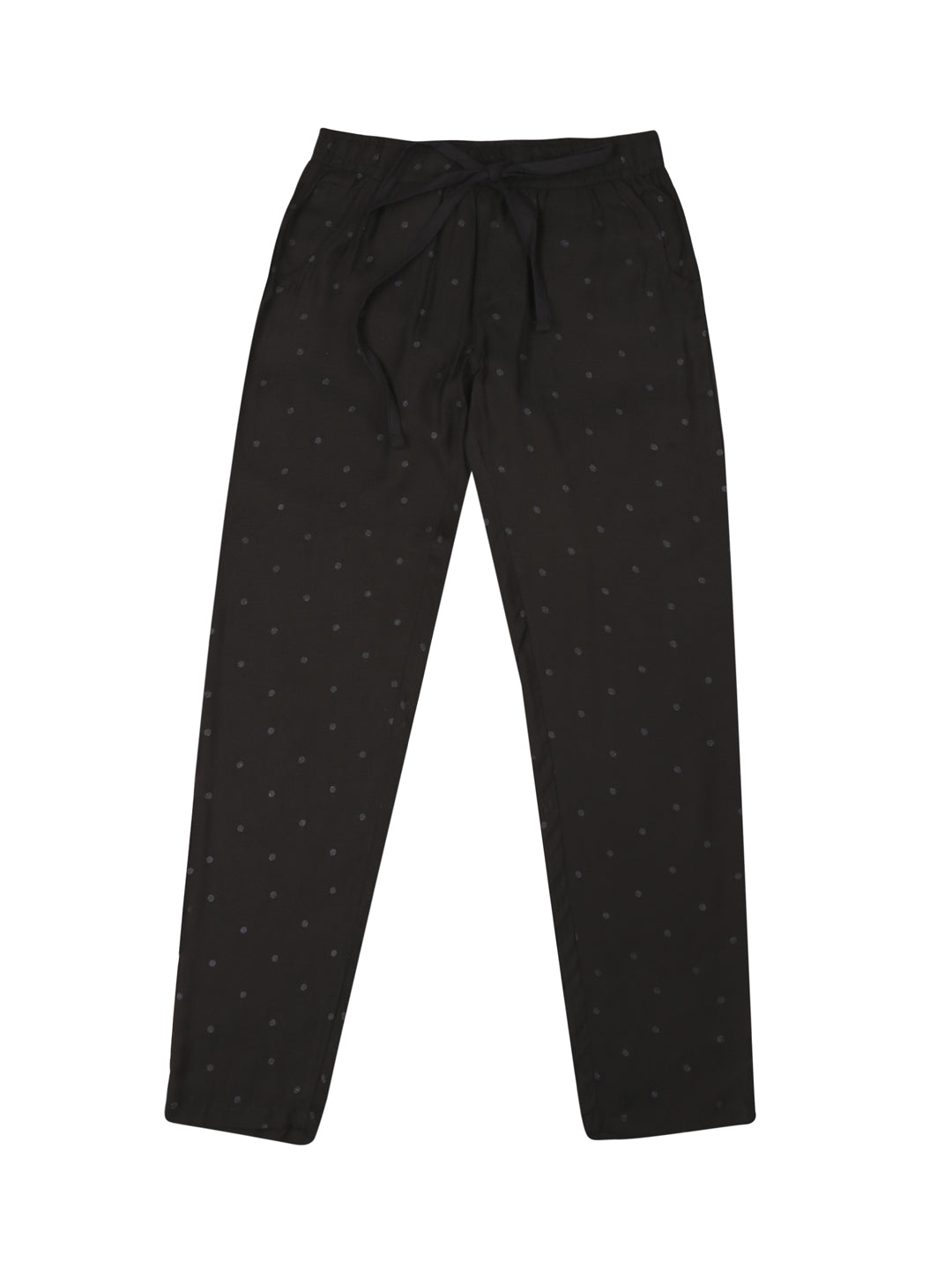 Girls Black Polka Dots Cotton Trouser Elasticated