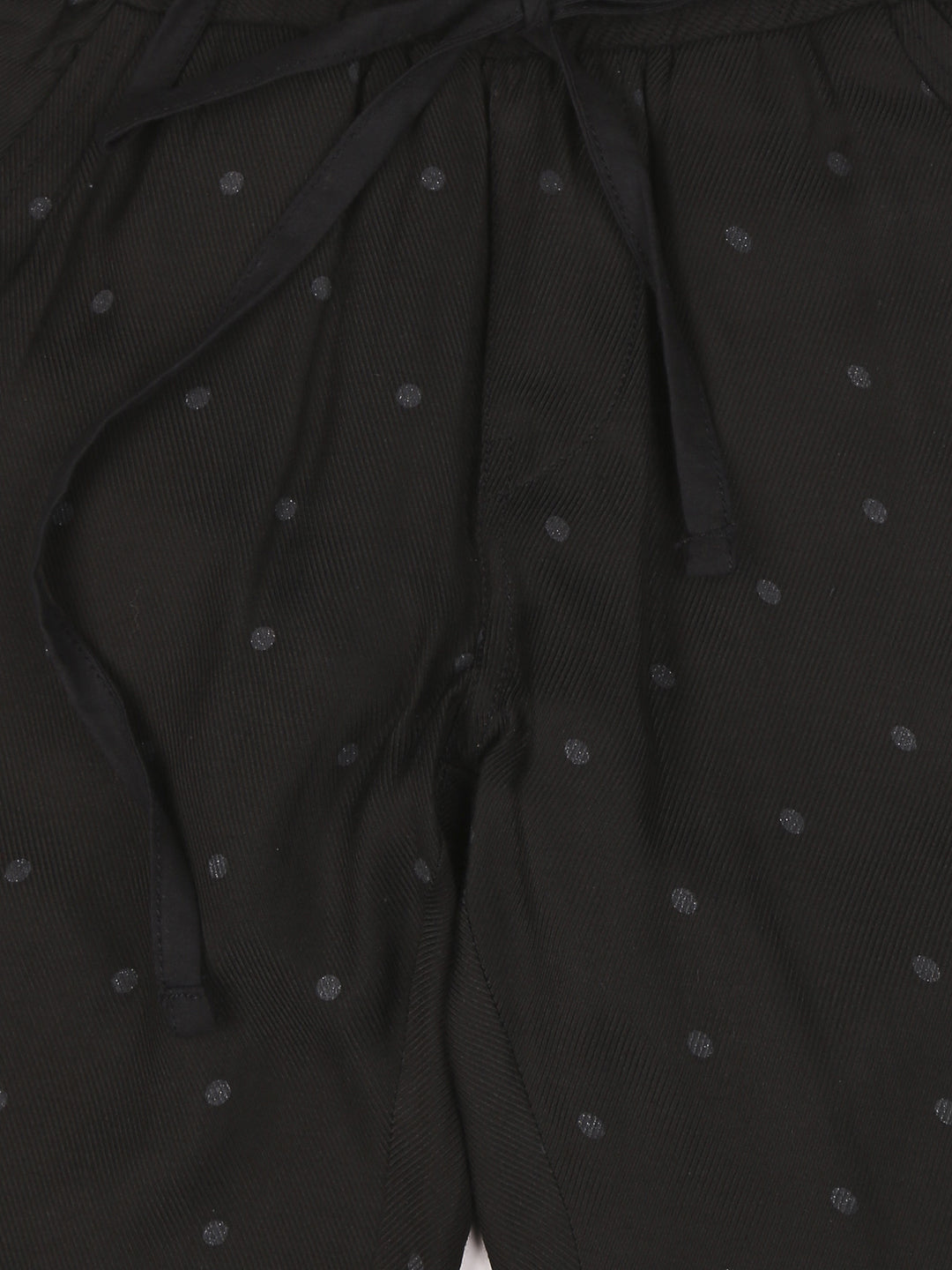 Girls Black Polka Dots Cotton Trouser Elasticated