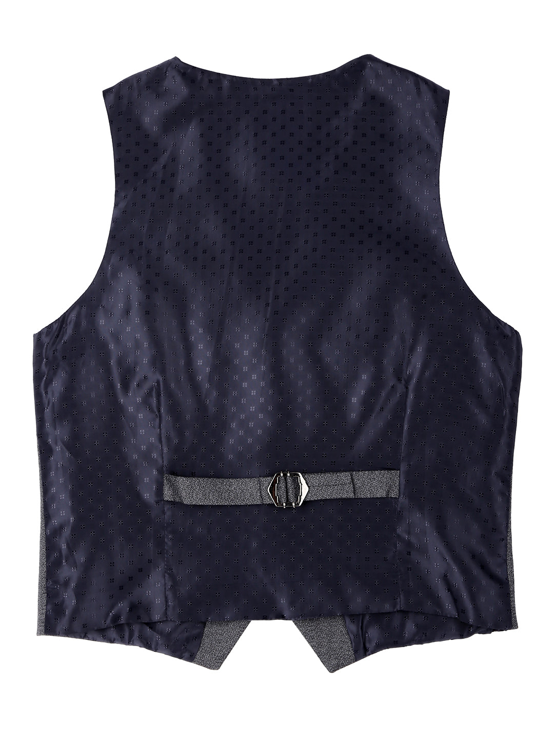 Boys Grey Solid Cotton Waist Coat Full Sleeves