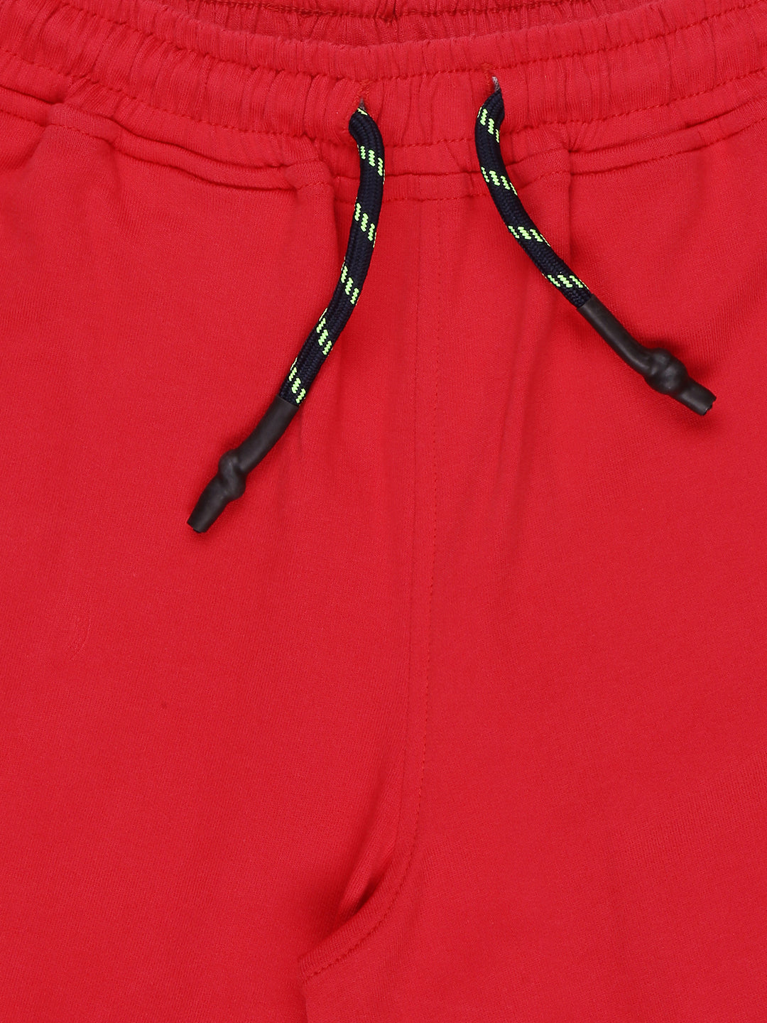 Boys Red Solid Cotton Shorts Fixed Waist