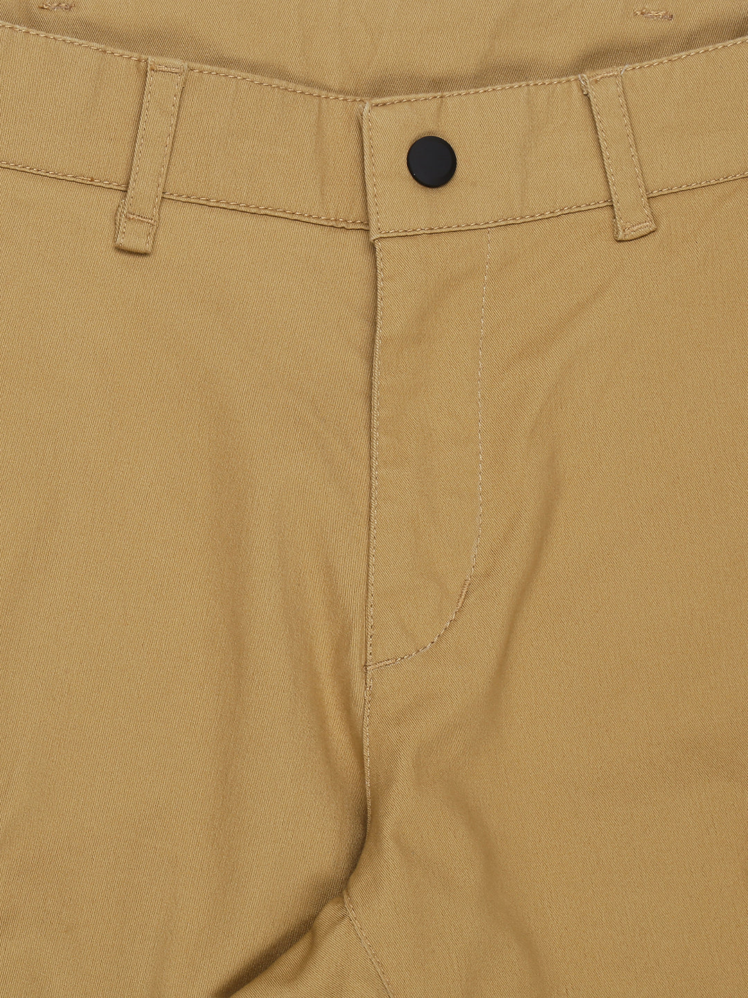 Boys Khaki Solid Twill Trouser Fixed Waist