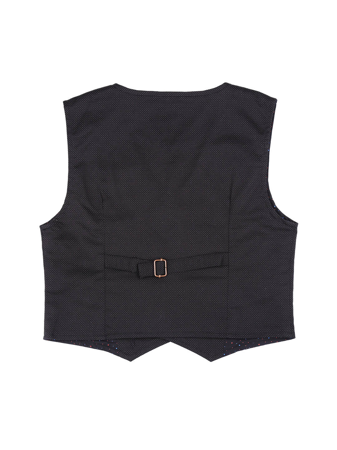 Boys Black Polka Dots Cotton Waist Coat Sleeveless