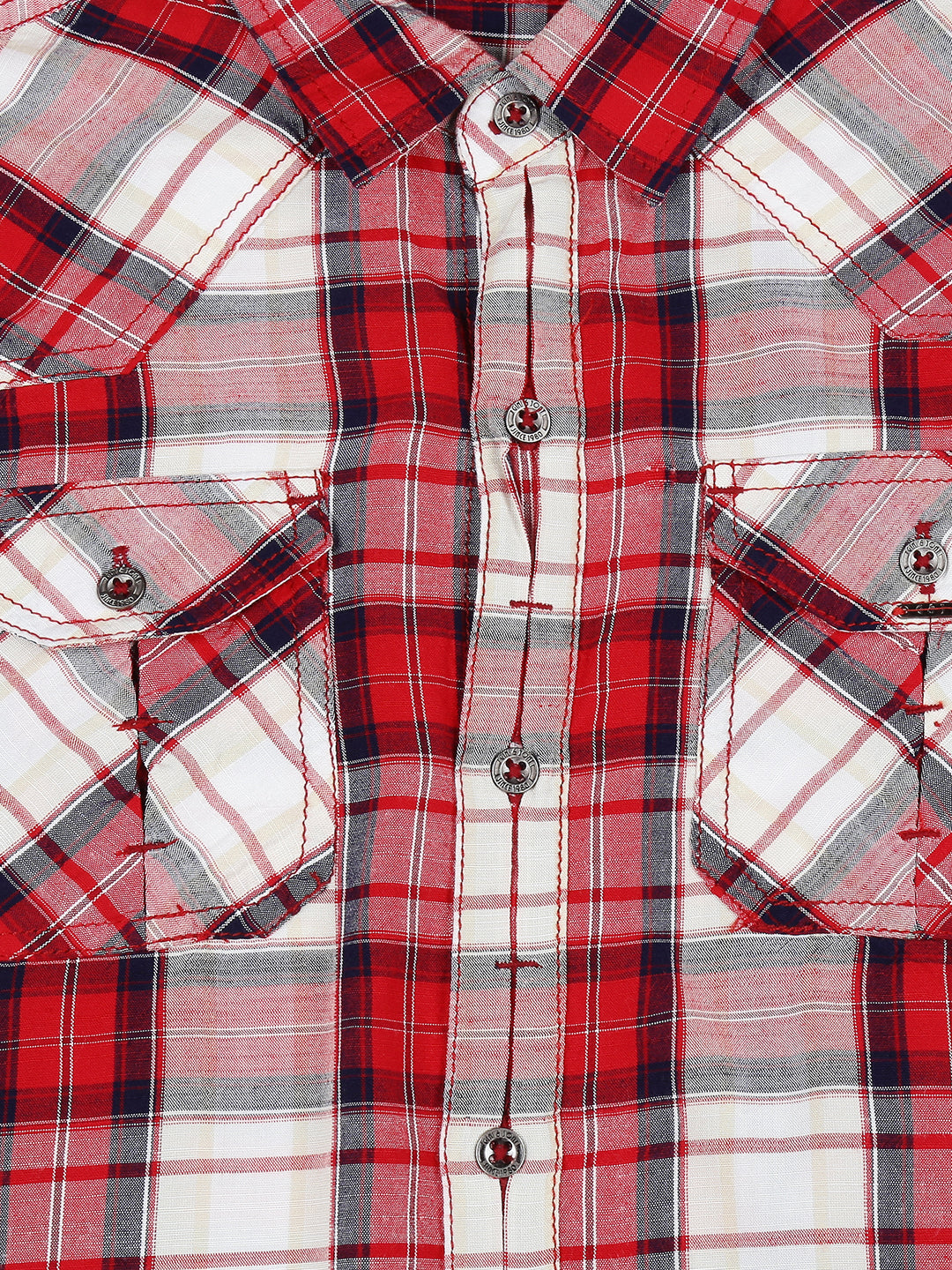 Boys Red Checks Cotton Shirt Full Sleeves