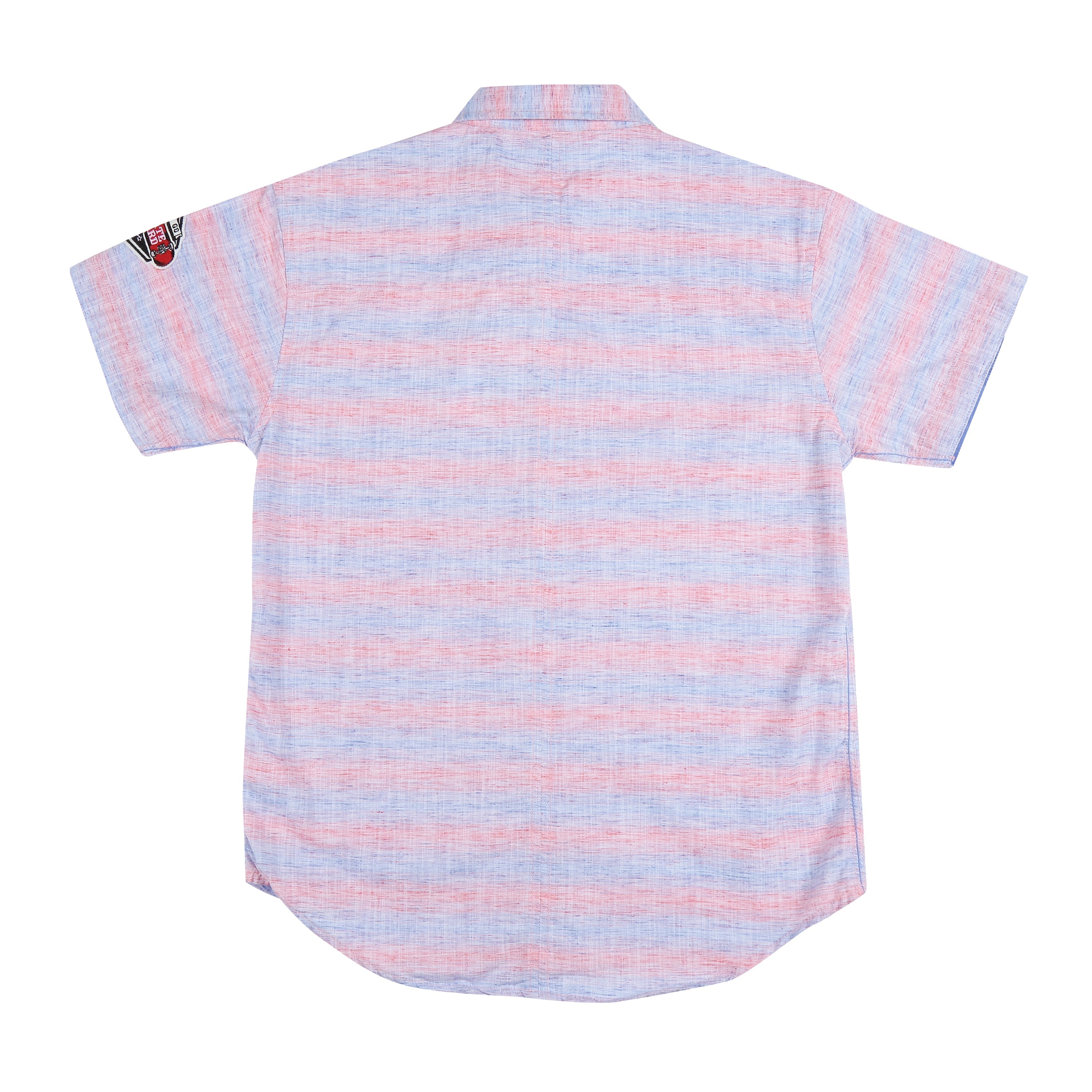 Boys Pink Stripes Cotton Shirt Half Sleeves