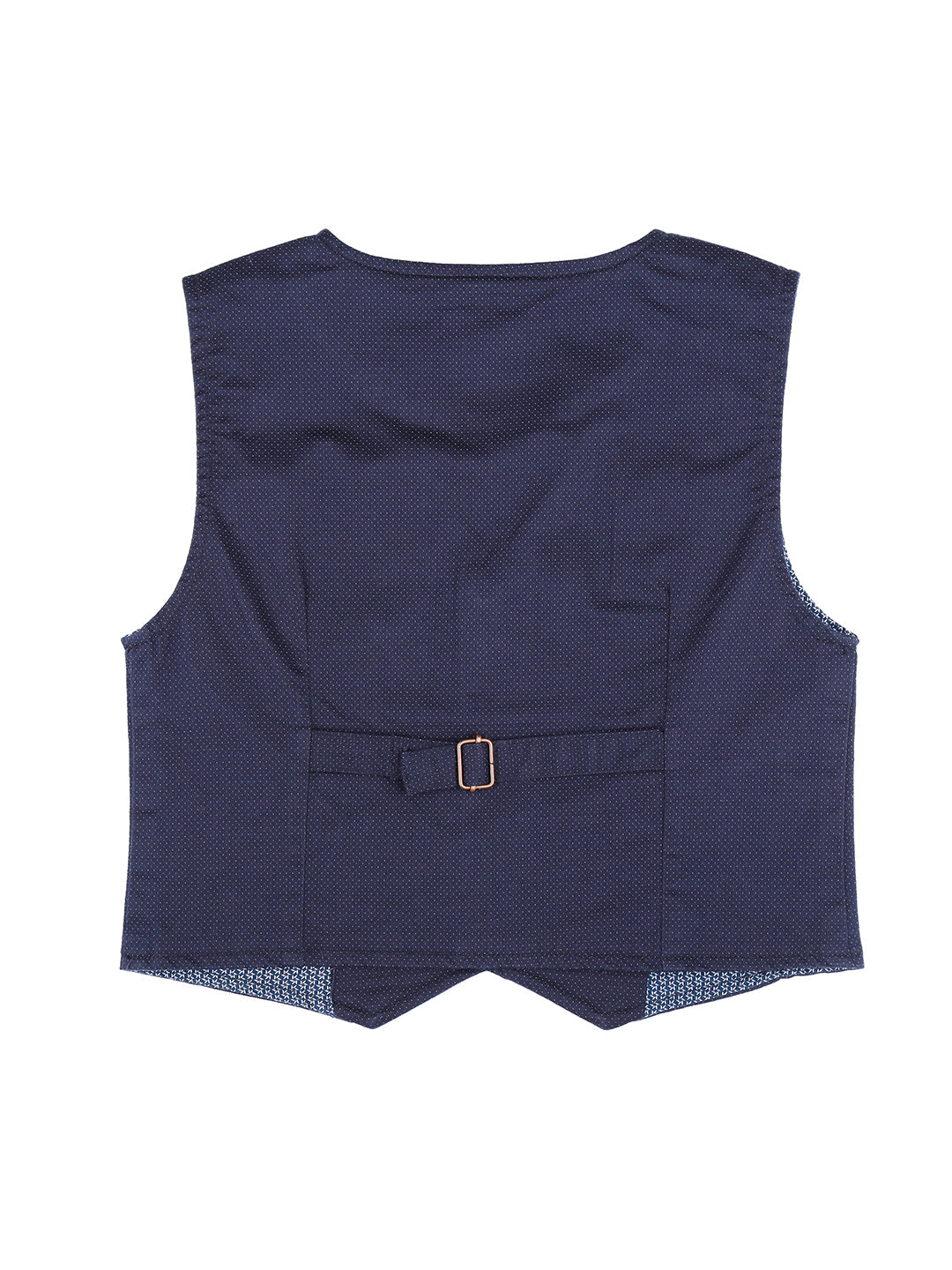 Boys Blue Polka Dots Cotton Waist Coat Sleeveless