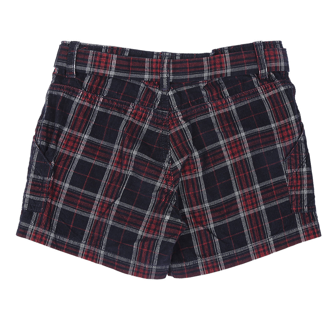 Girls Black Checks Cotton Shorts Elasticated