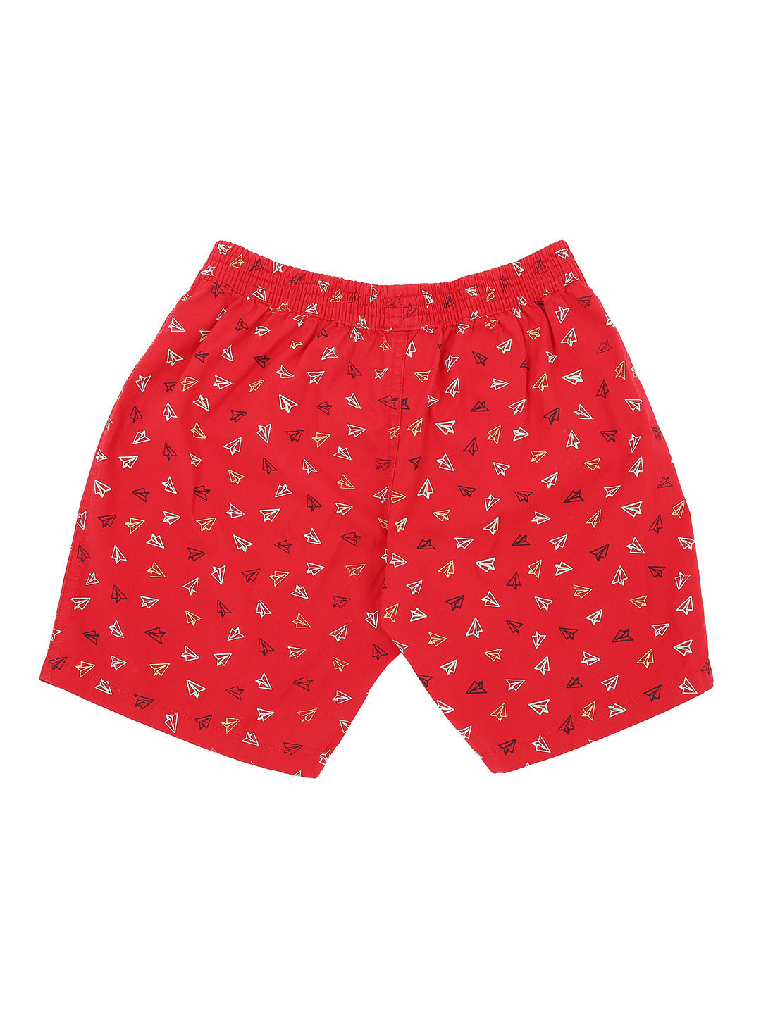 Boys Red Conversational Cotton Boxer Shorts Elasticated