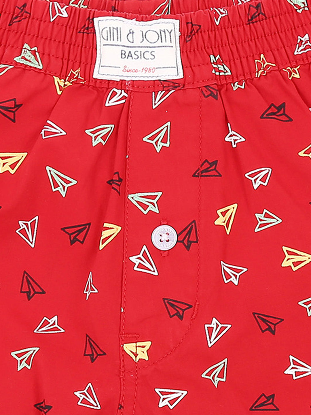 Boys Red Conversational Cotton Boxer Shorts Elasticated