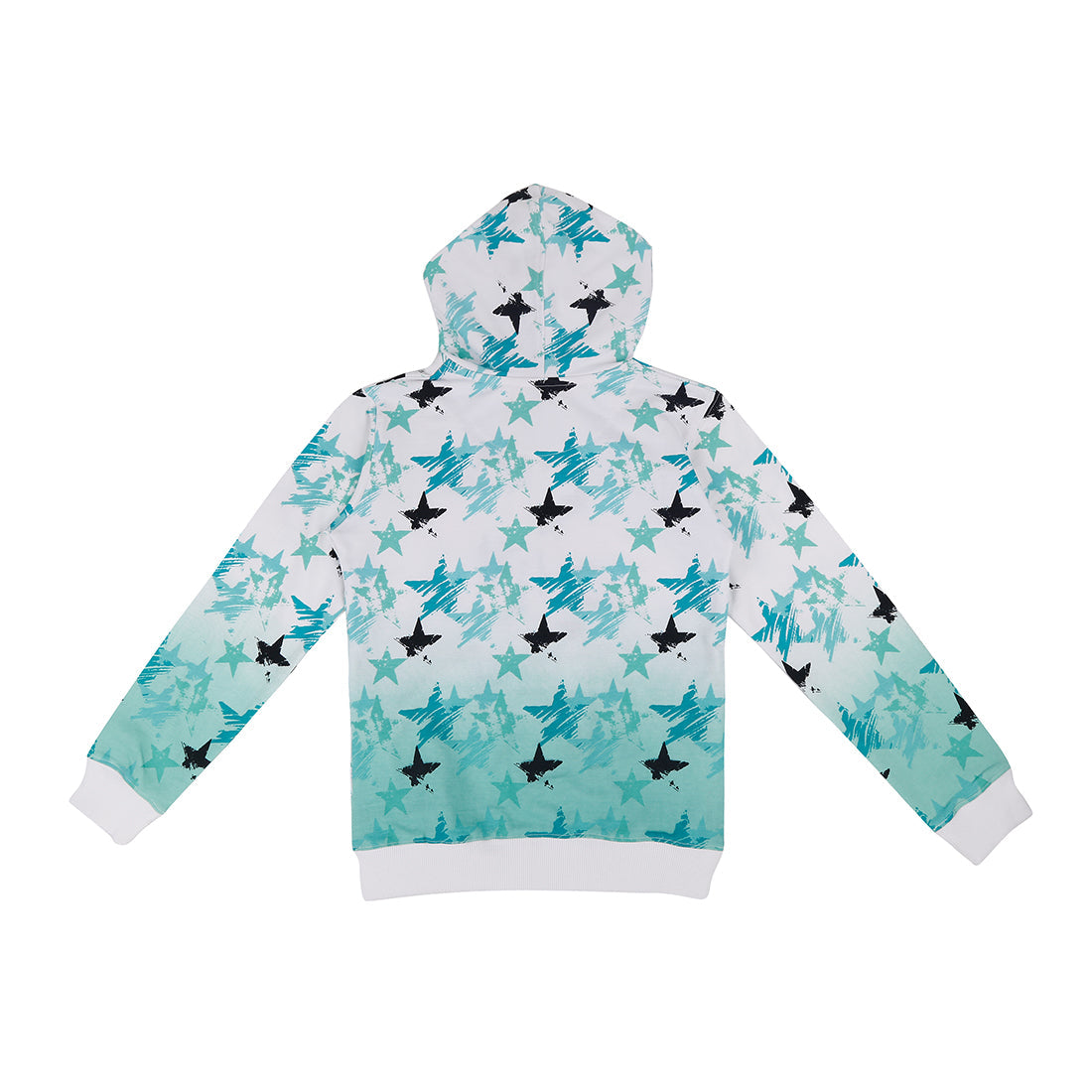 Girls White Abstract Cotton Knits Jacket Full Sleeves