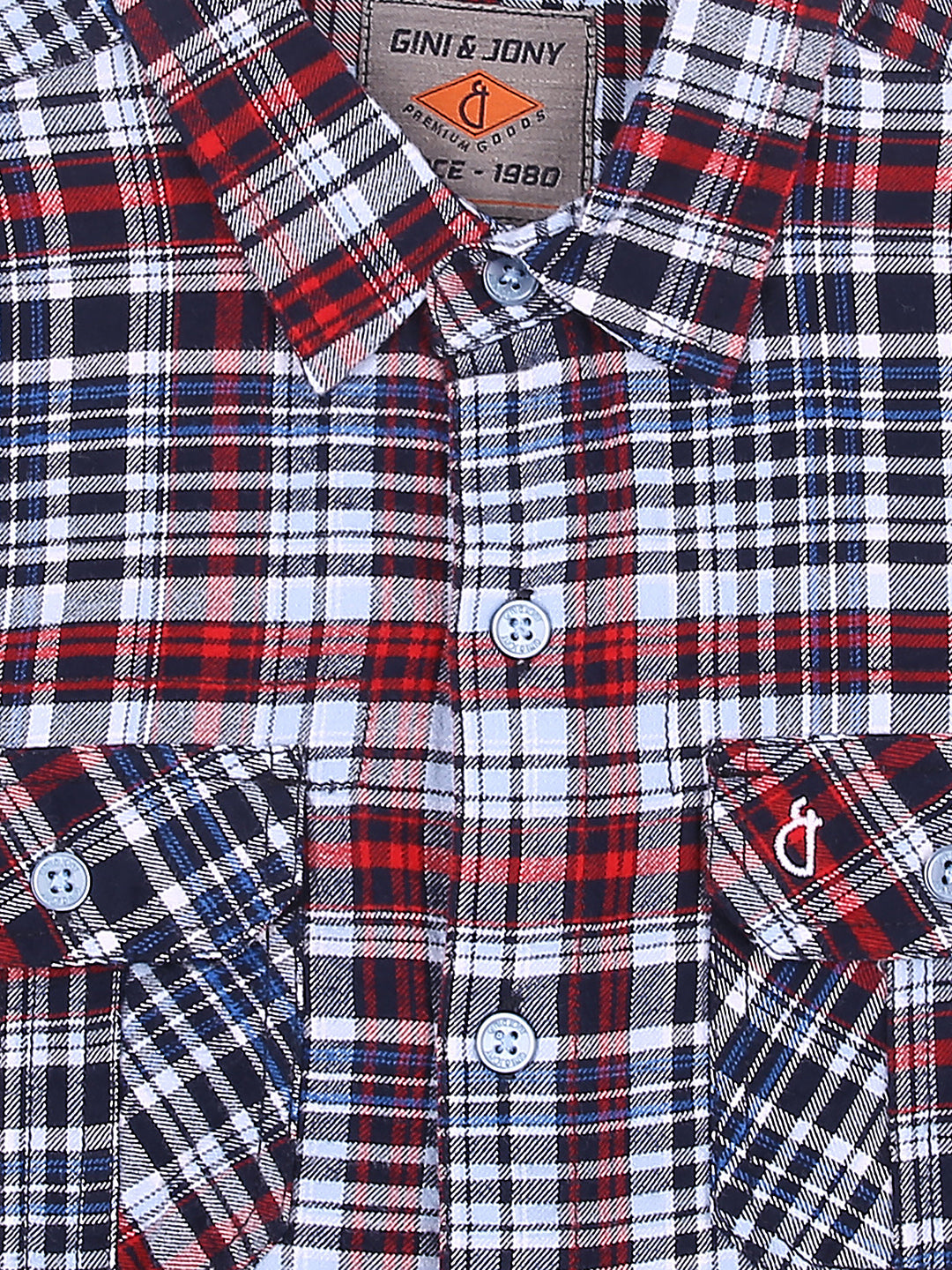 Boys Red Checks Cotton Shirt Full Sleeves