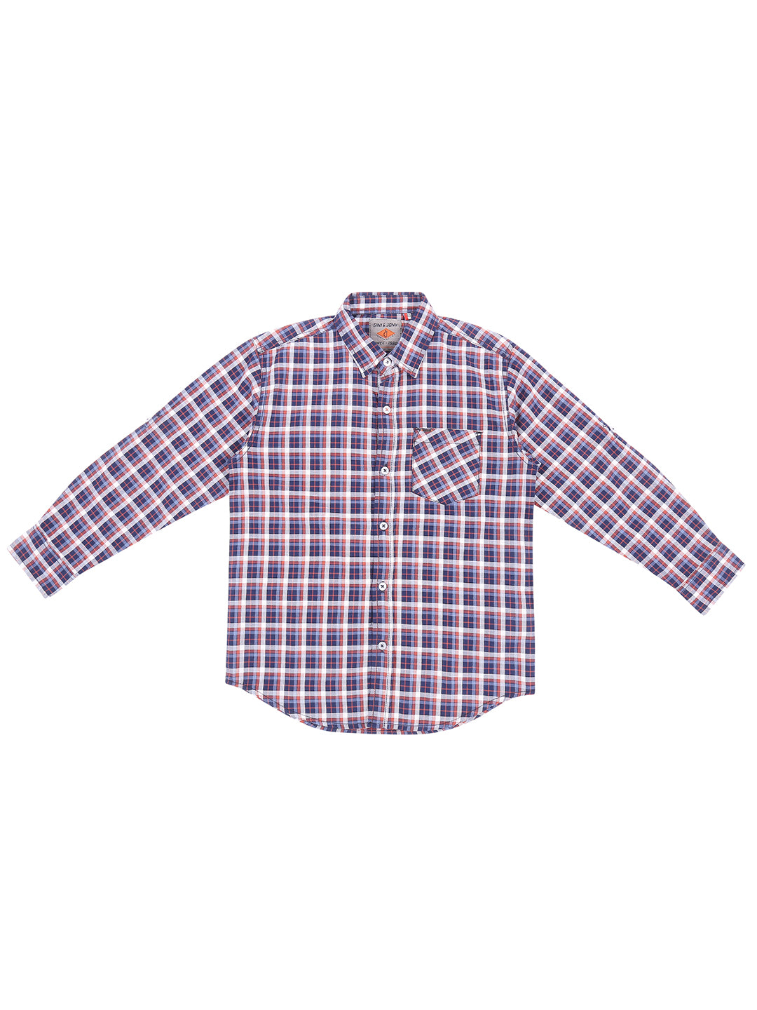 Boys Blue Checks Cotton Shirt Full Sleeves