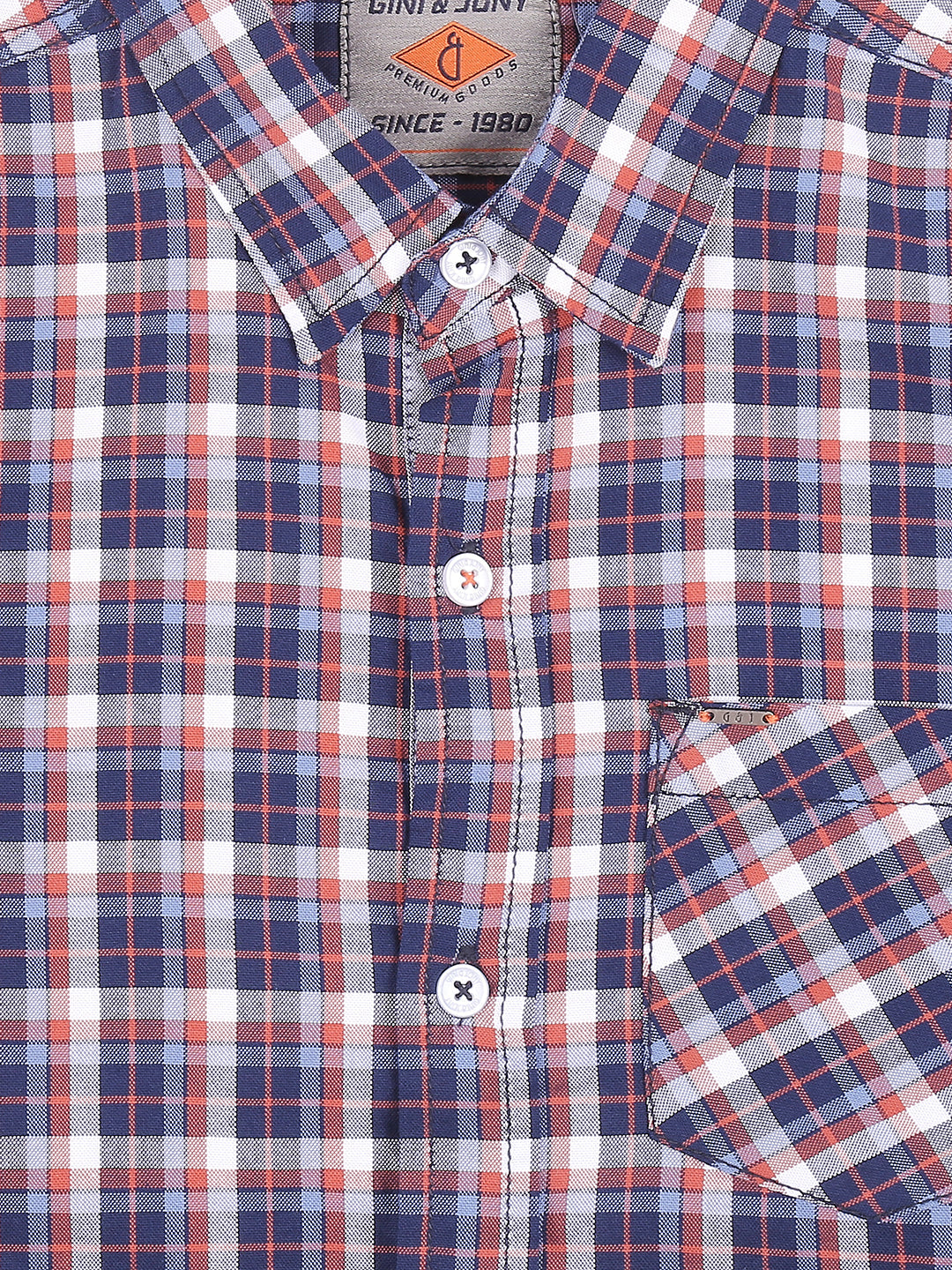 Boys Blue Checks Cotton Shirt Full Sleeves
