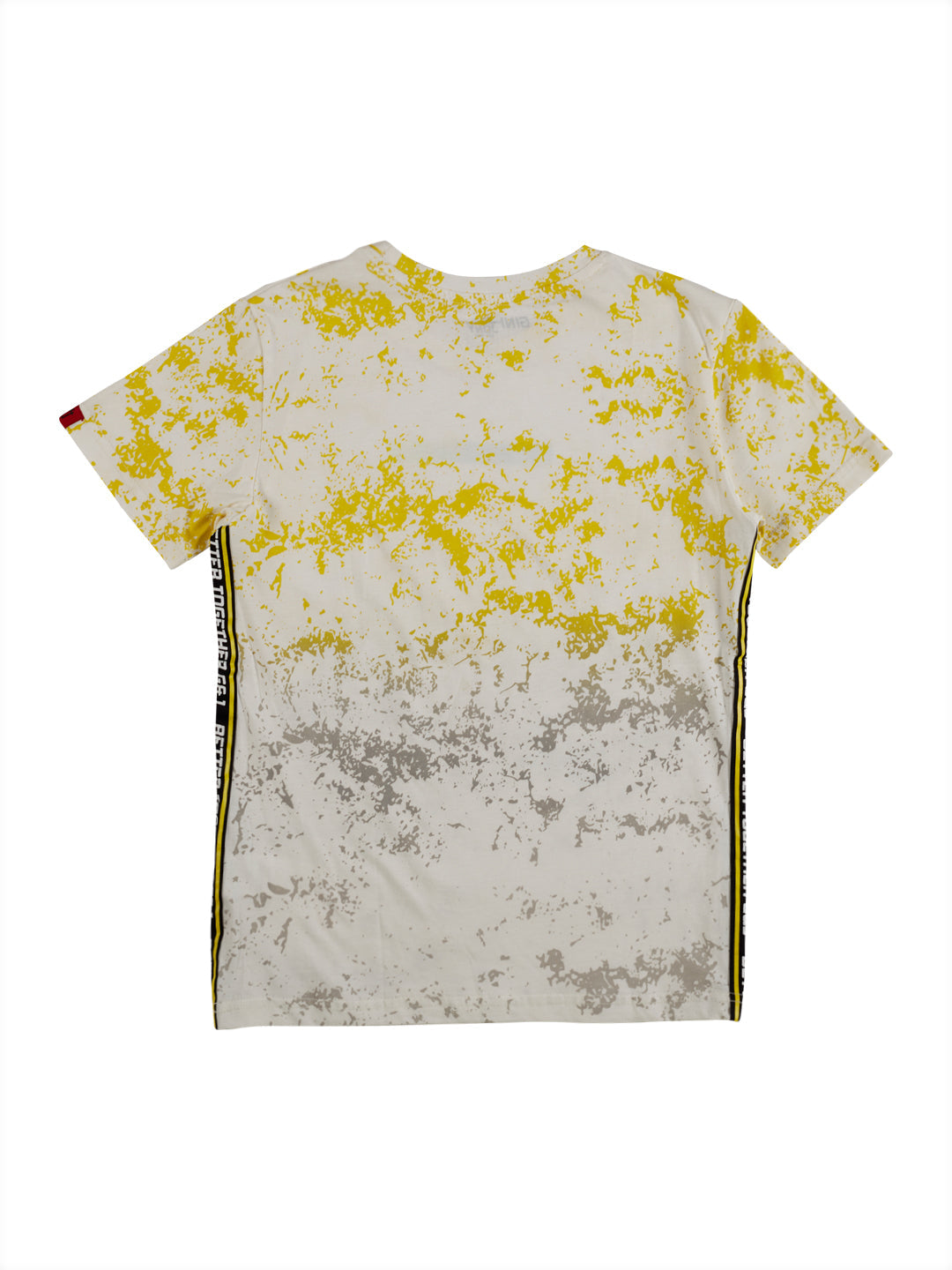 Boys Yellow Tie-Dye Cotton T-Shirt Half Sleeves