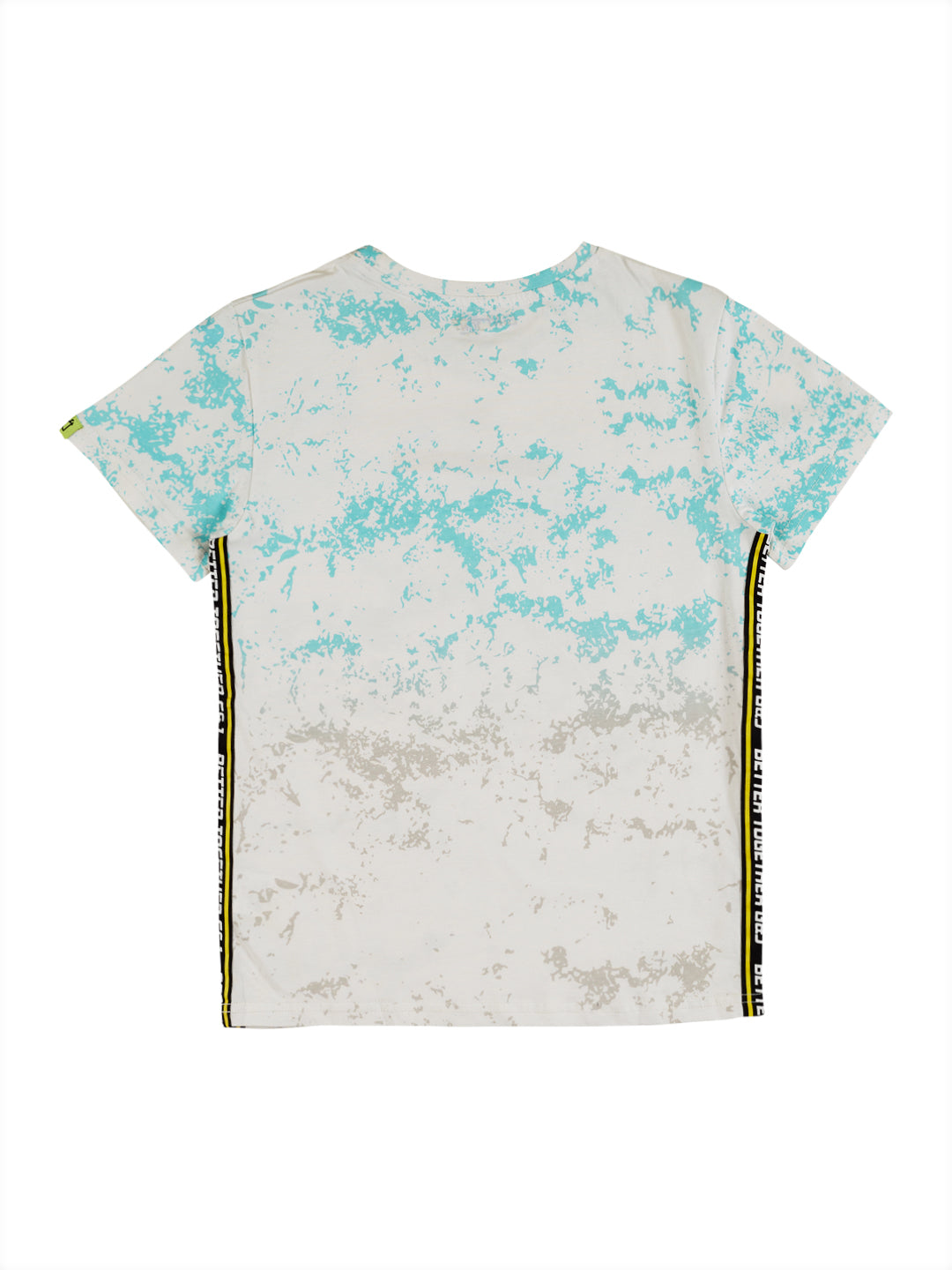 Boys White Tie-Dye Cotton T-Shirt Half Sleeves
