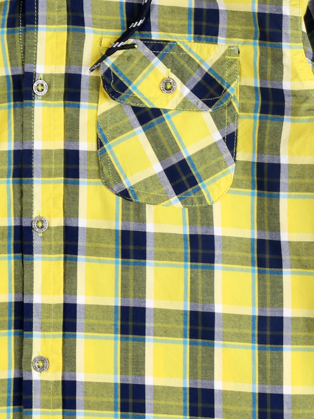 Boys Yellow Checks Cotton Shirt Half Sleeves