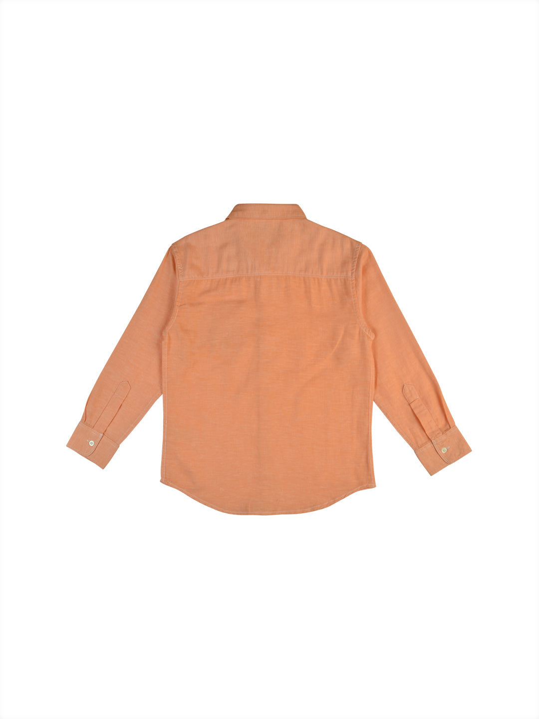 Boys Pink Solid Cotton Shirt Full Sleeves