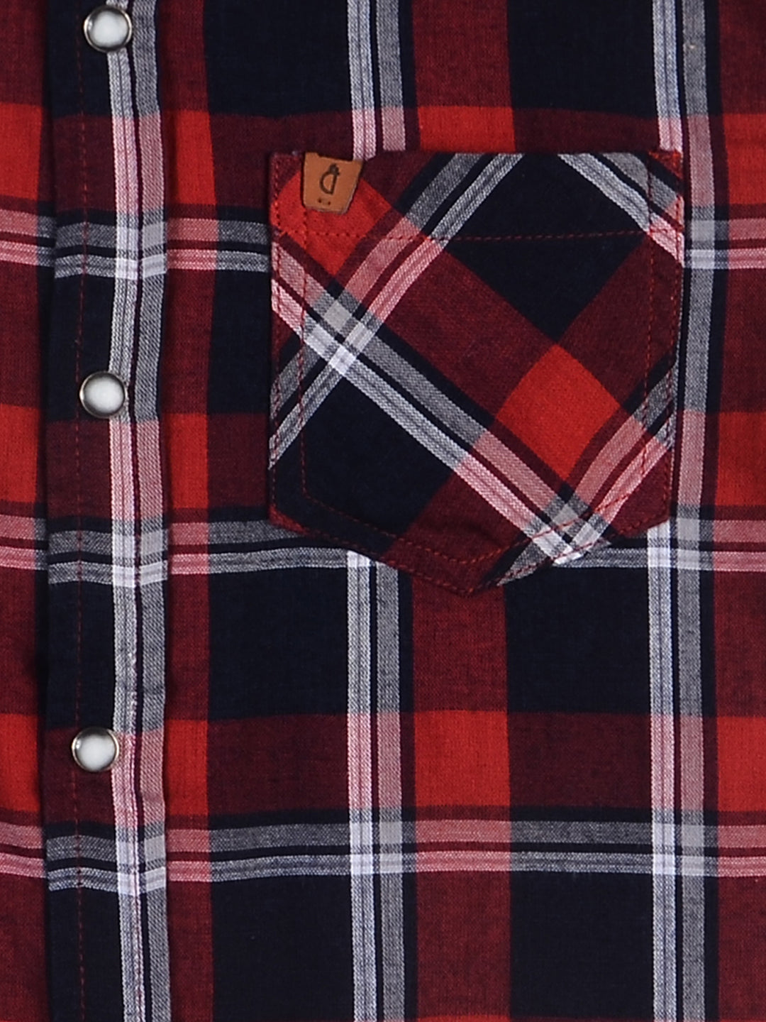 Boys Red Checks Cotton Shirt Full Sleeves