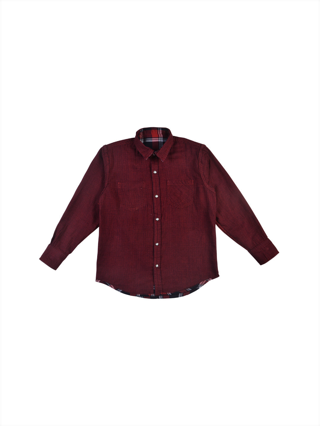 Boys Red Checks Cotton Shirt Full Sleeves